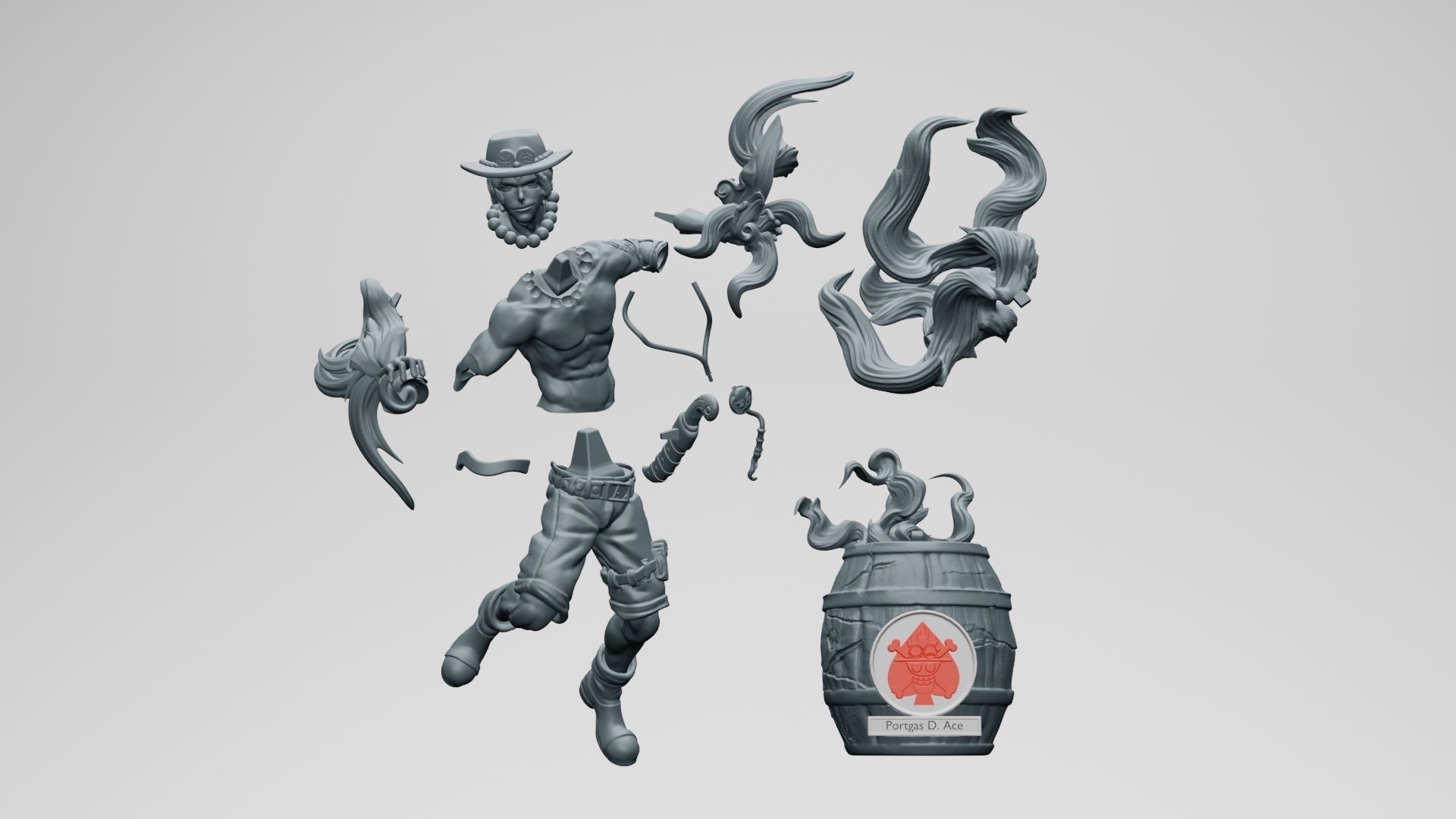 PORTGAS D  ACE - ONE PIECE 3D PRINTING 3D print model_9
