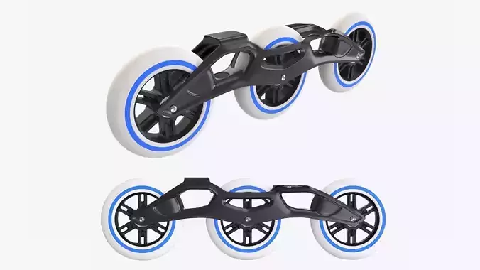 Racing roller skates frame and wheels
