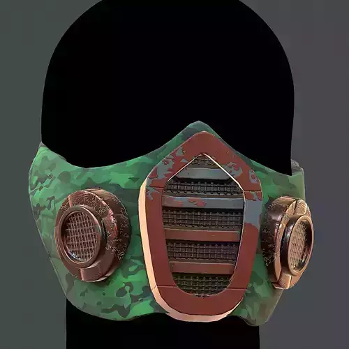 Gas mask helmet 3d model scifi Low-poly 