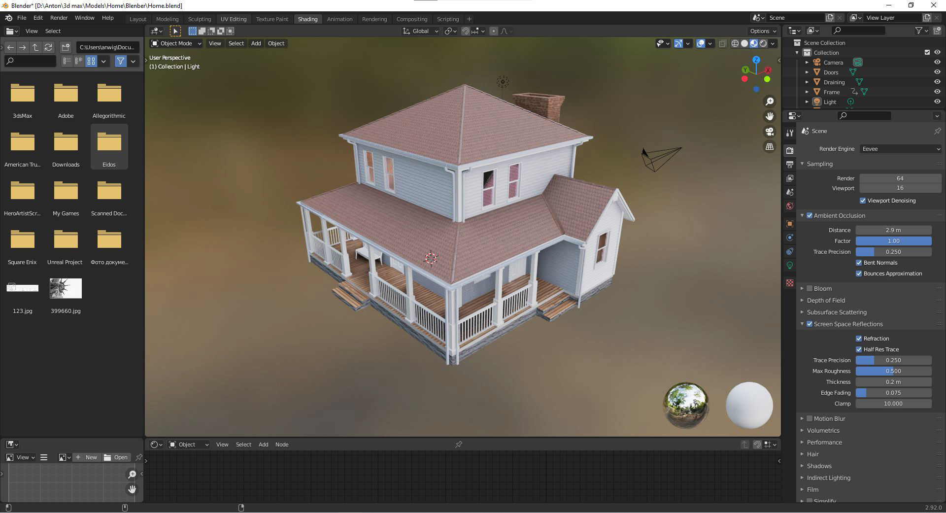 Family house Low-poly 3D model_9