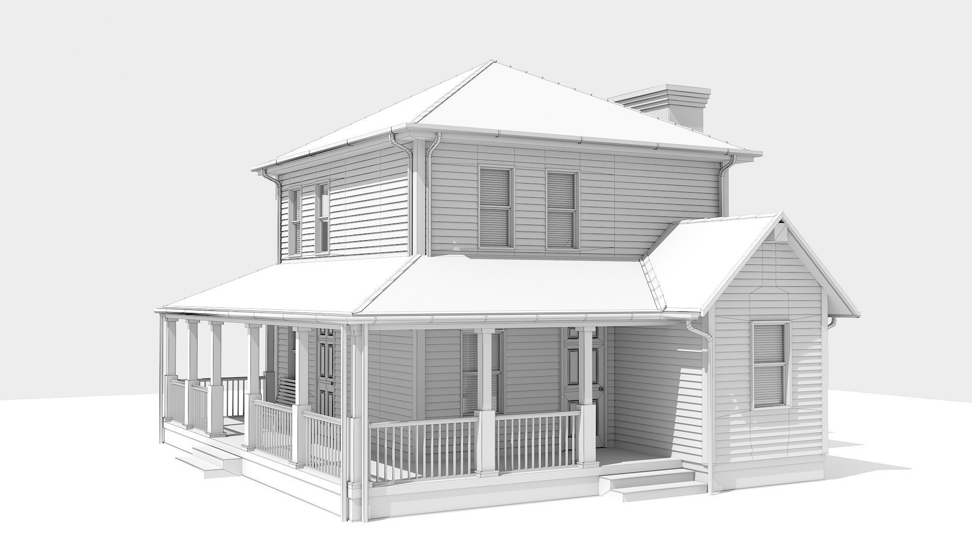 Family house Low-poly 3D model_7