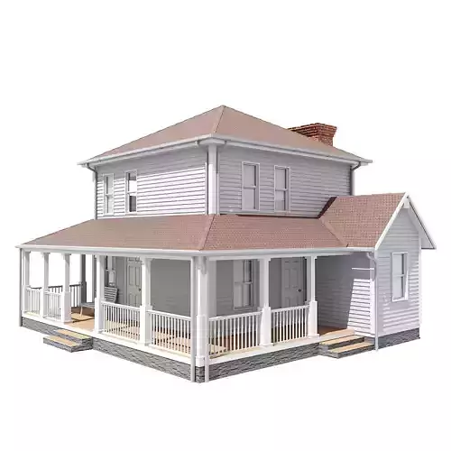 Family house Low-poly 3D model