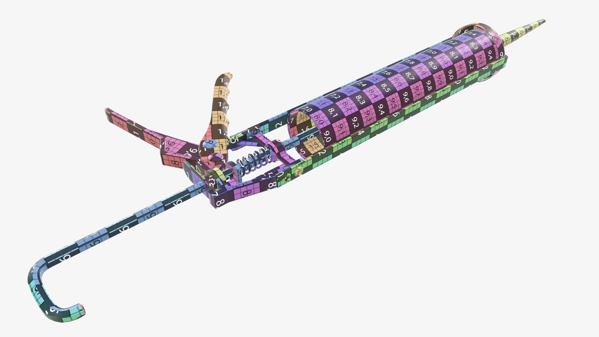 Sealant skeleton gun with cartridge 3D model_13