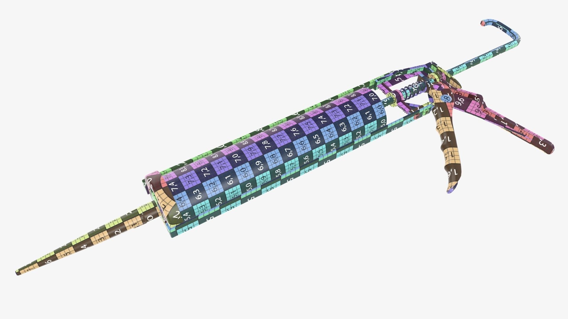 Sealant skeleton gun with cartridge 3D model_12