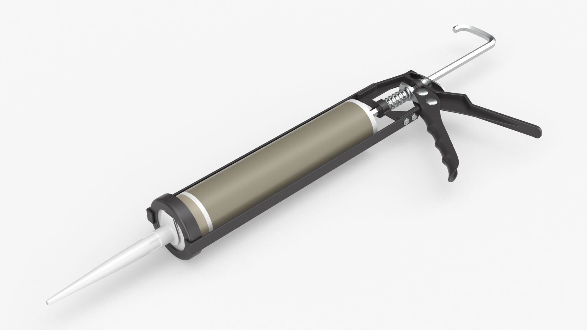 Sealant skeleton gun with cartridge 3D model_1