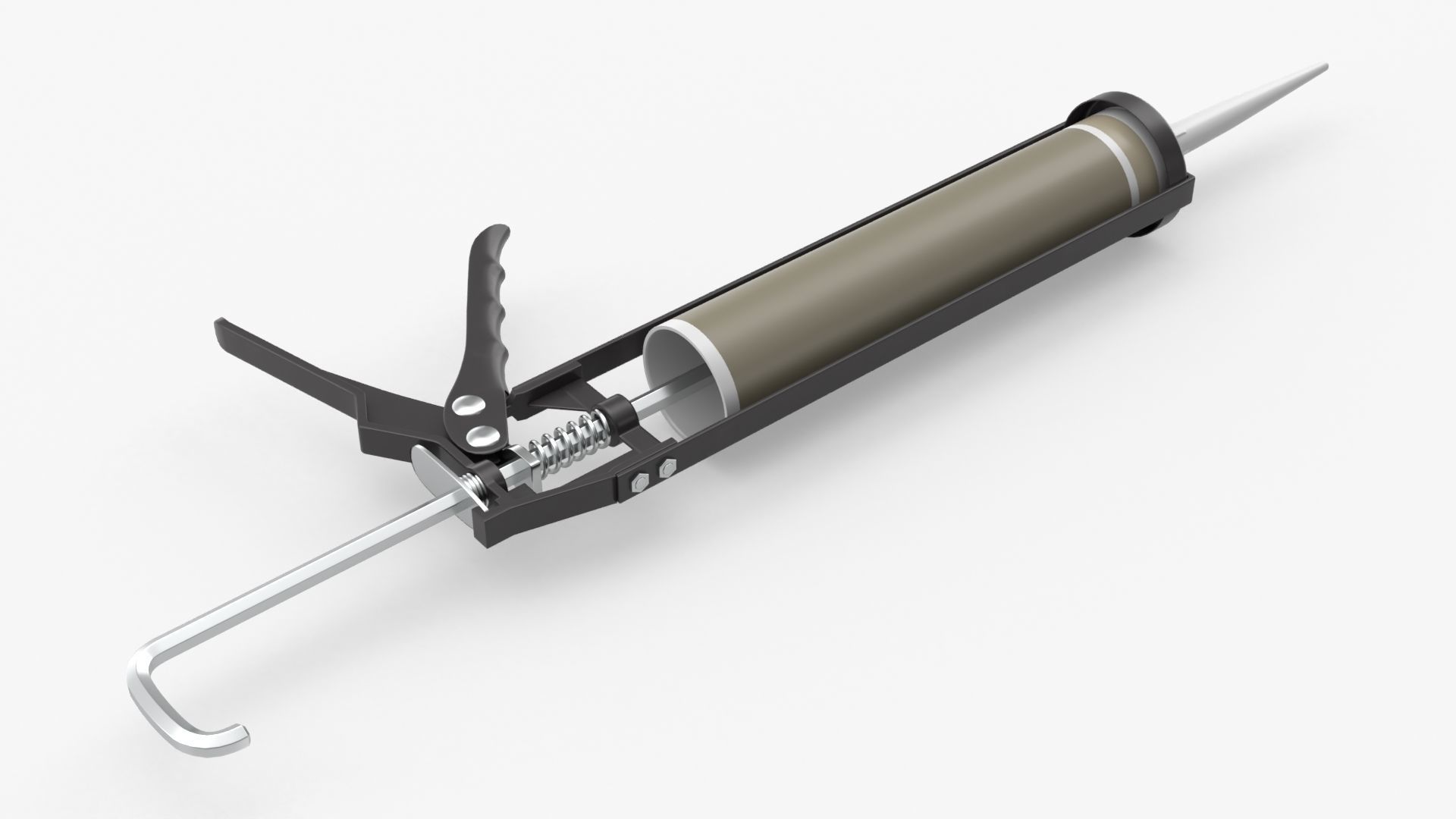 Sealant skeleton gun with cartridge 3D model_3