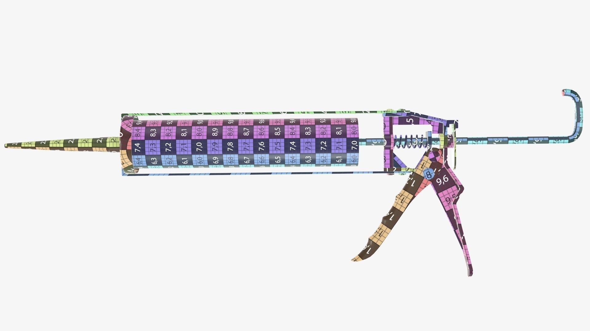 Sealant skeleton gun with cartridge 3D model_17