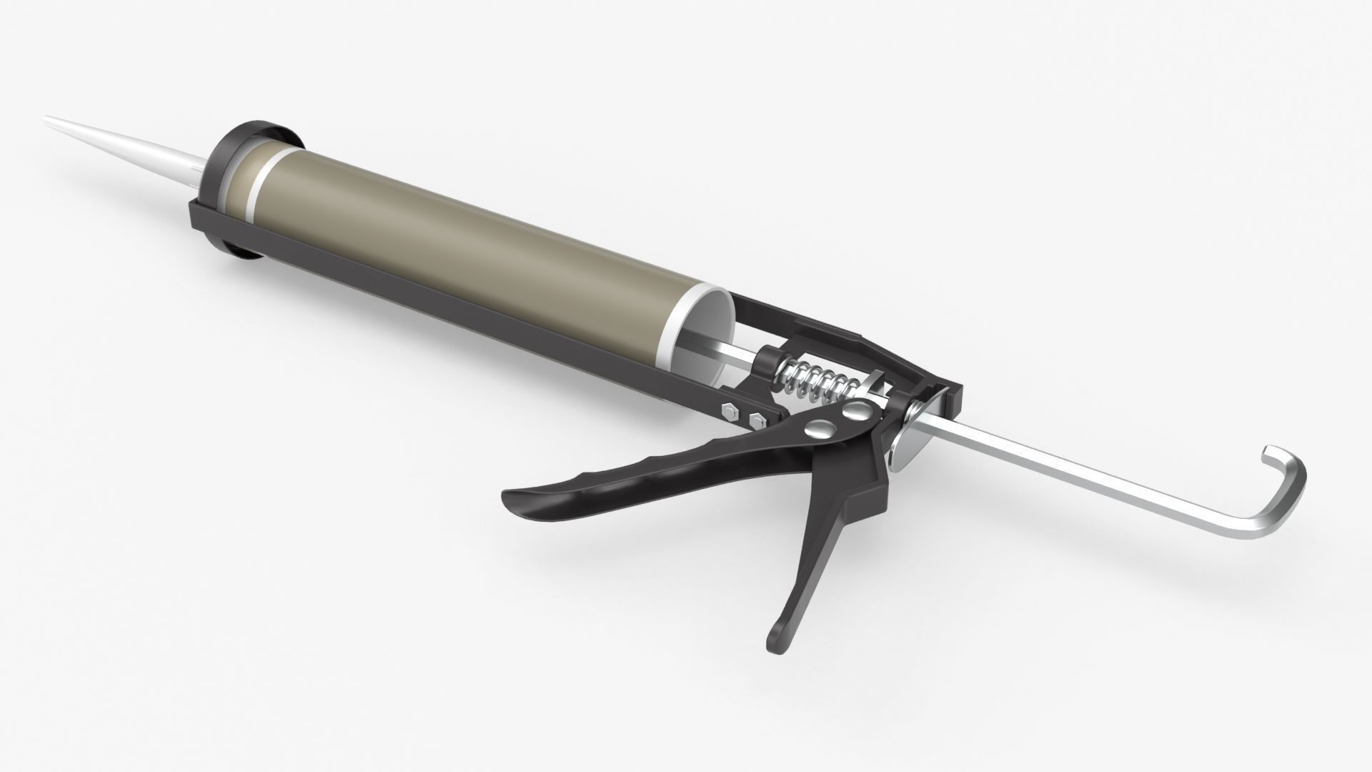 Sealant skeleton gun with cartridge 3D model_4