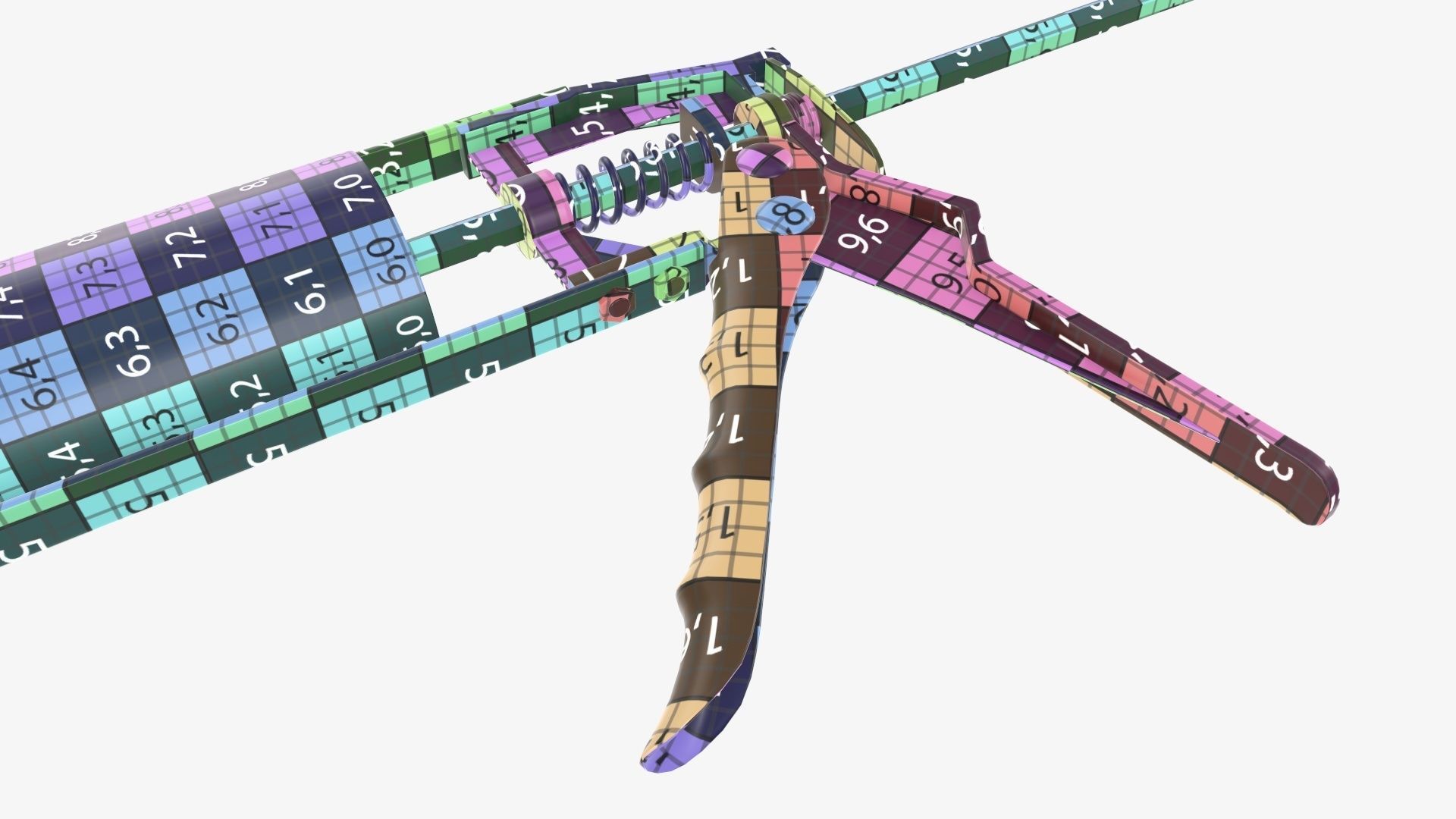 Sealant skeleton gun with cartridge 3D model_15