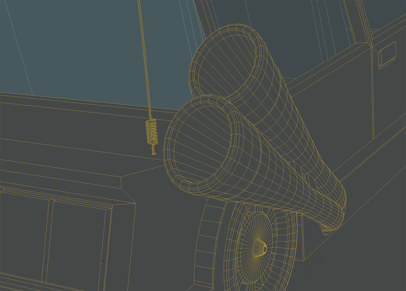 CAR 6 with roof Low-poly 3D model_7