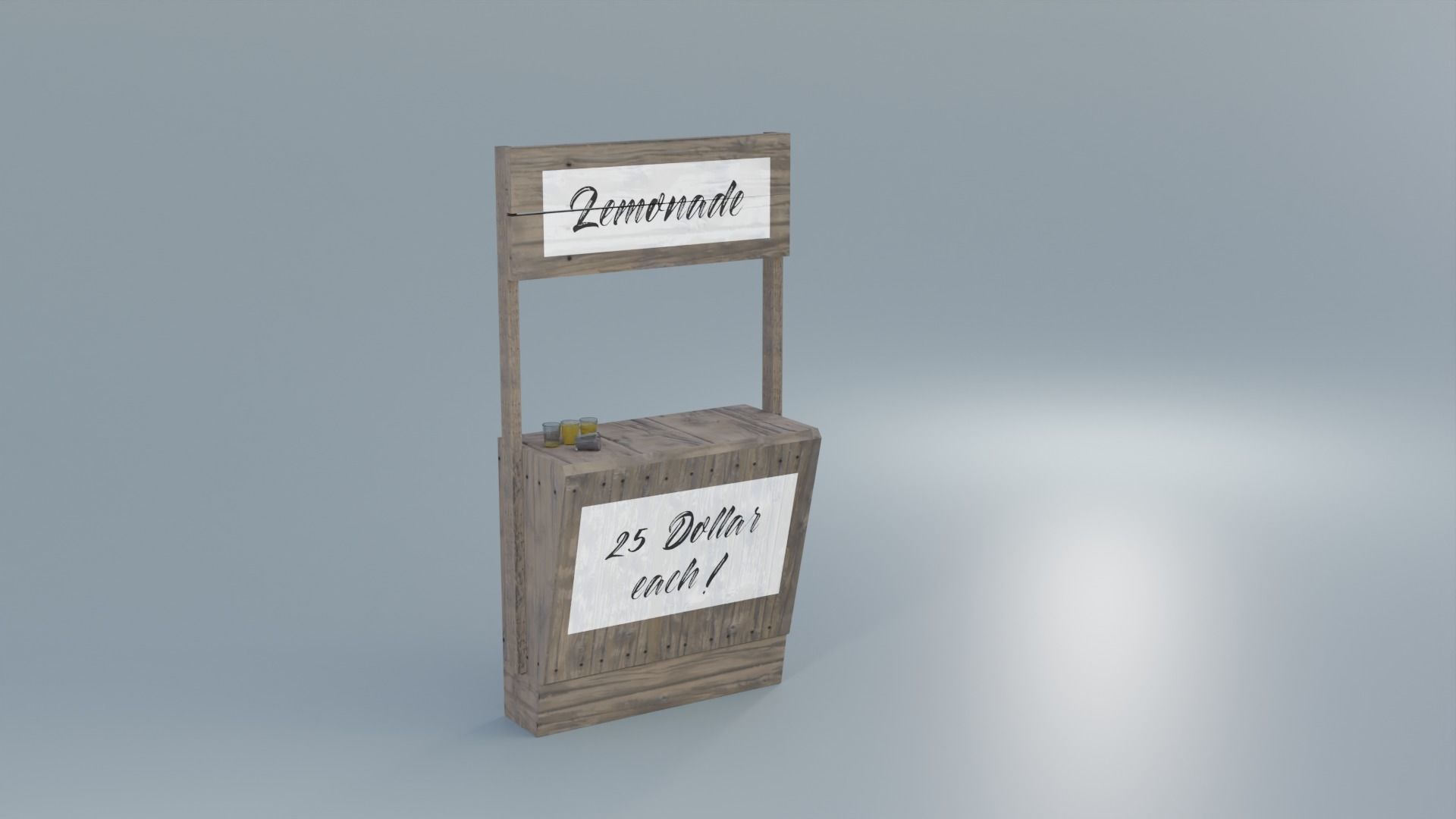 Lemonade Stand Low-poly 3D model_1