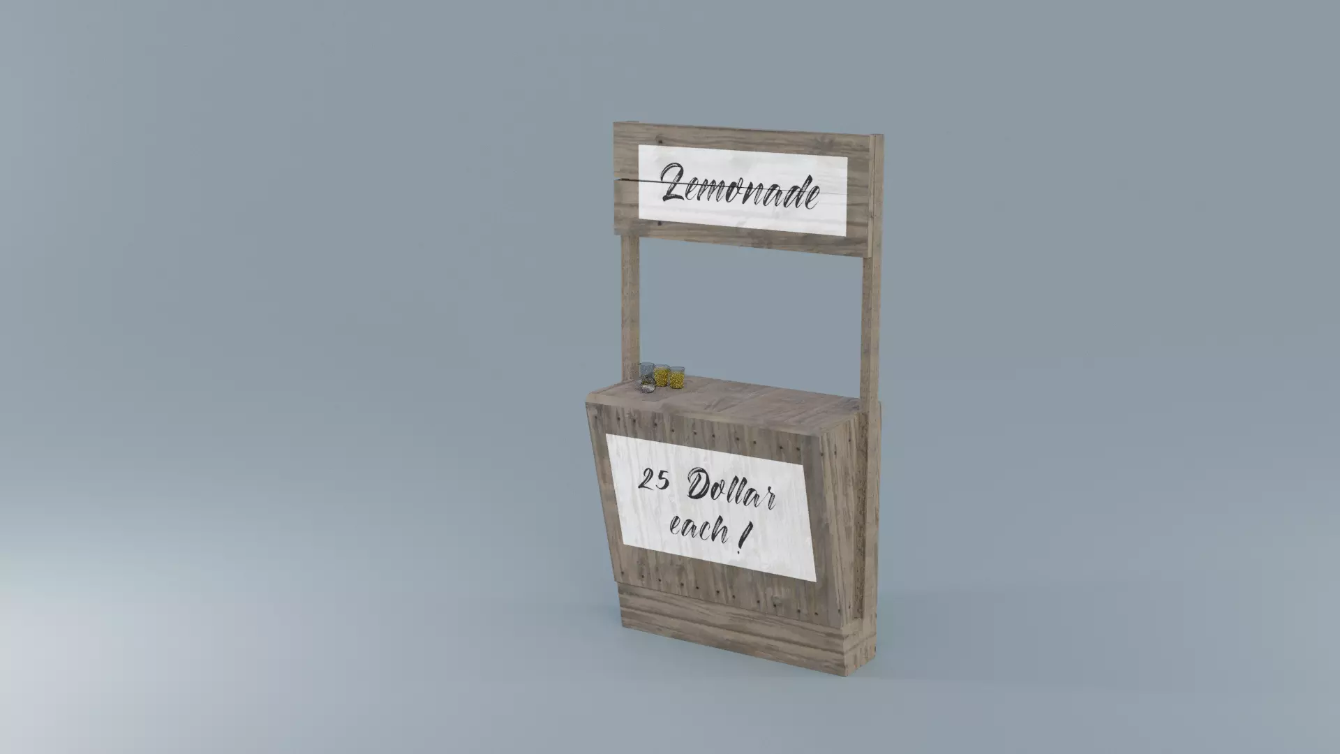 Lemonade Stand Low-poly 3D model_0