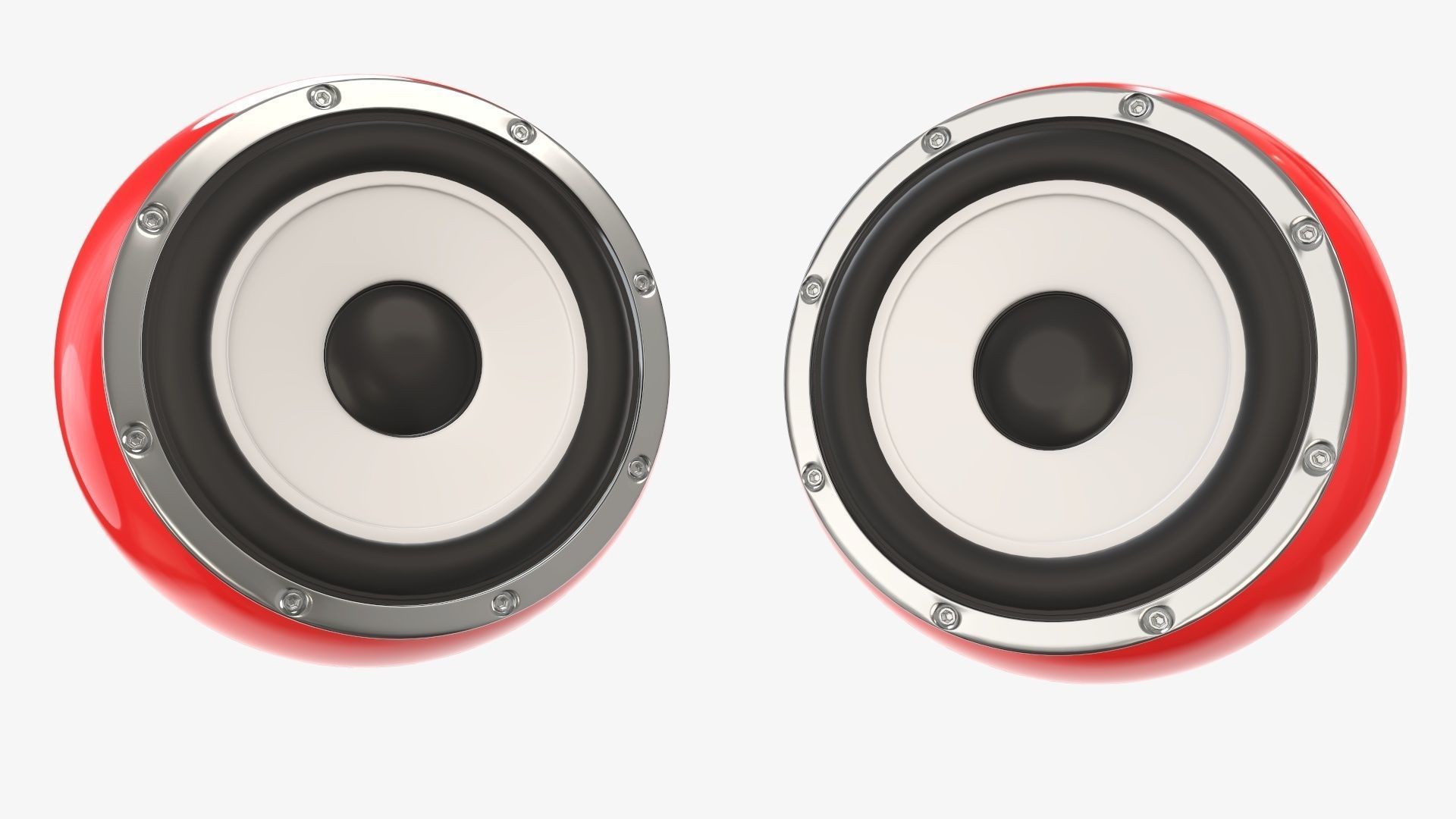 Desktop speakers spherical  3D model_3