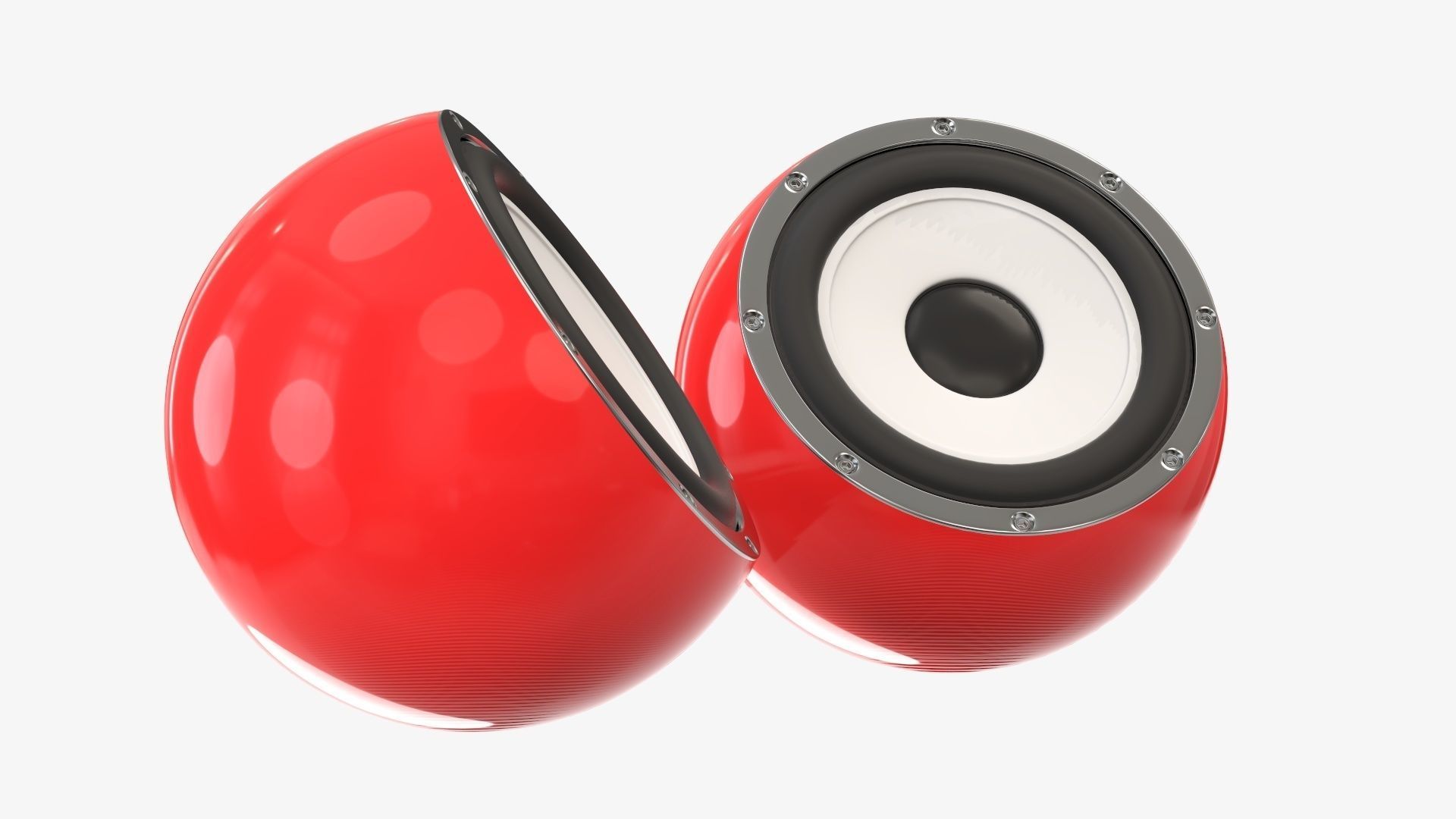 Desktop speakers spherical  3D model_1