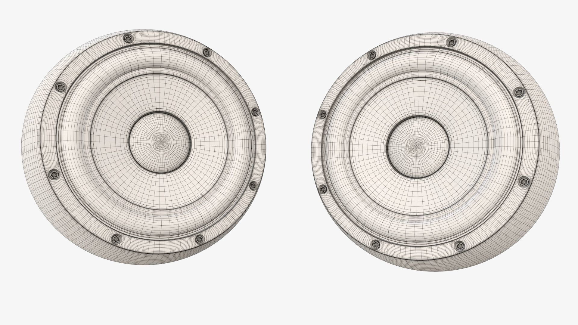 Desktop speakers spherical  3D model_8