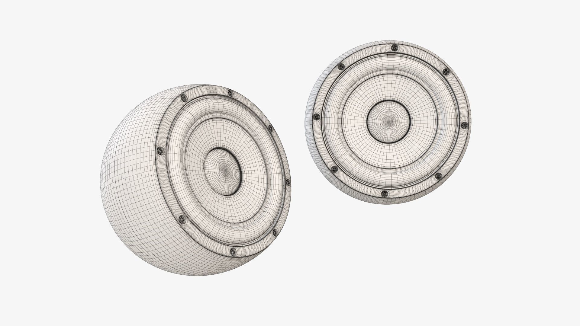 Desktop speakers spherical  3D model_5