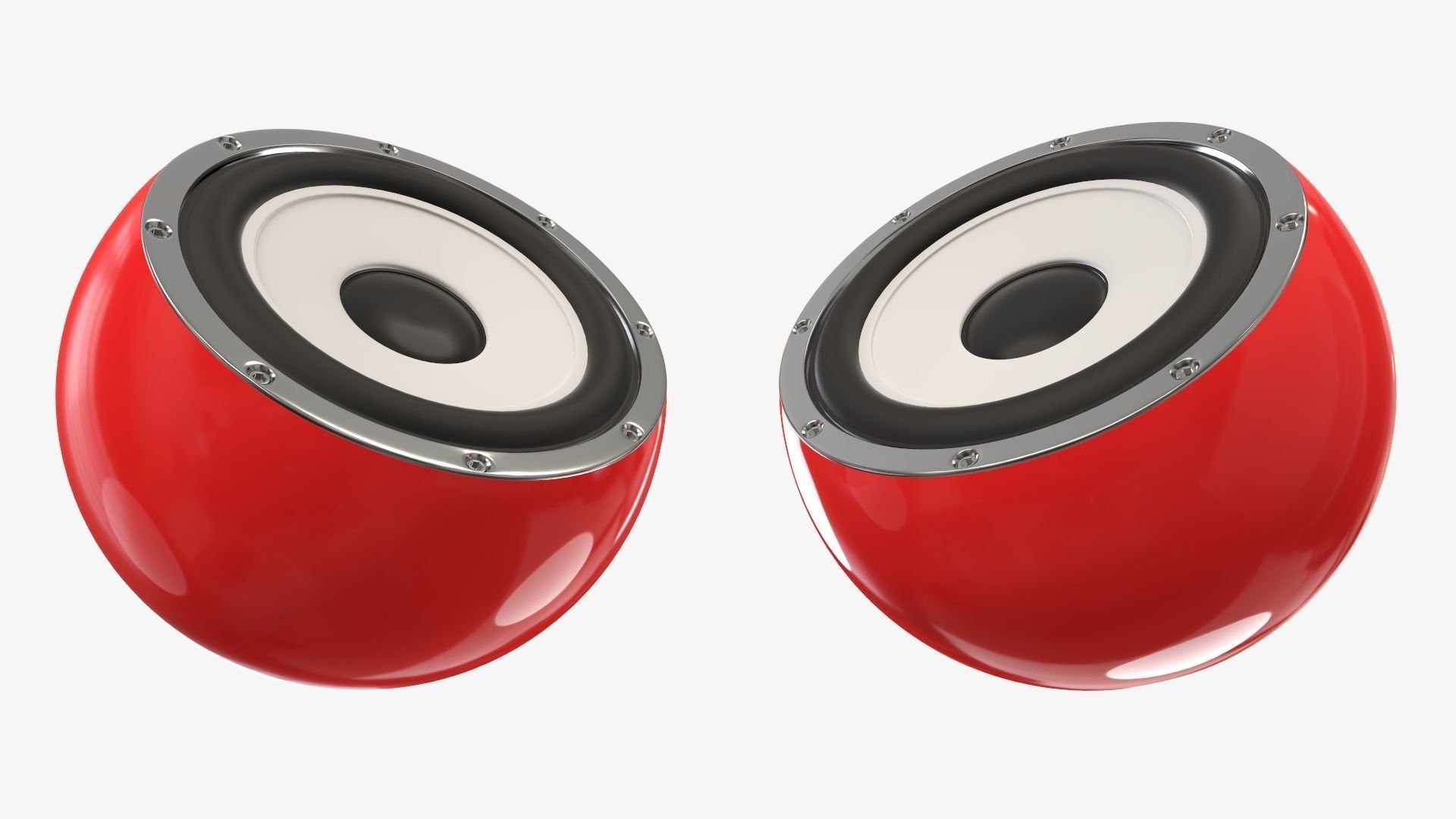 Desktop speakers spherical  3D model_4