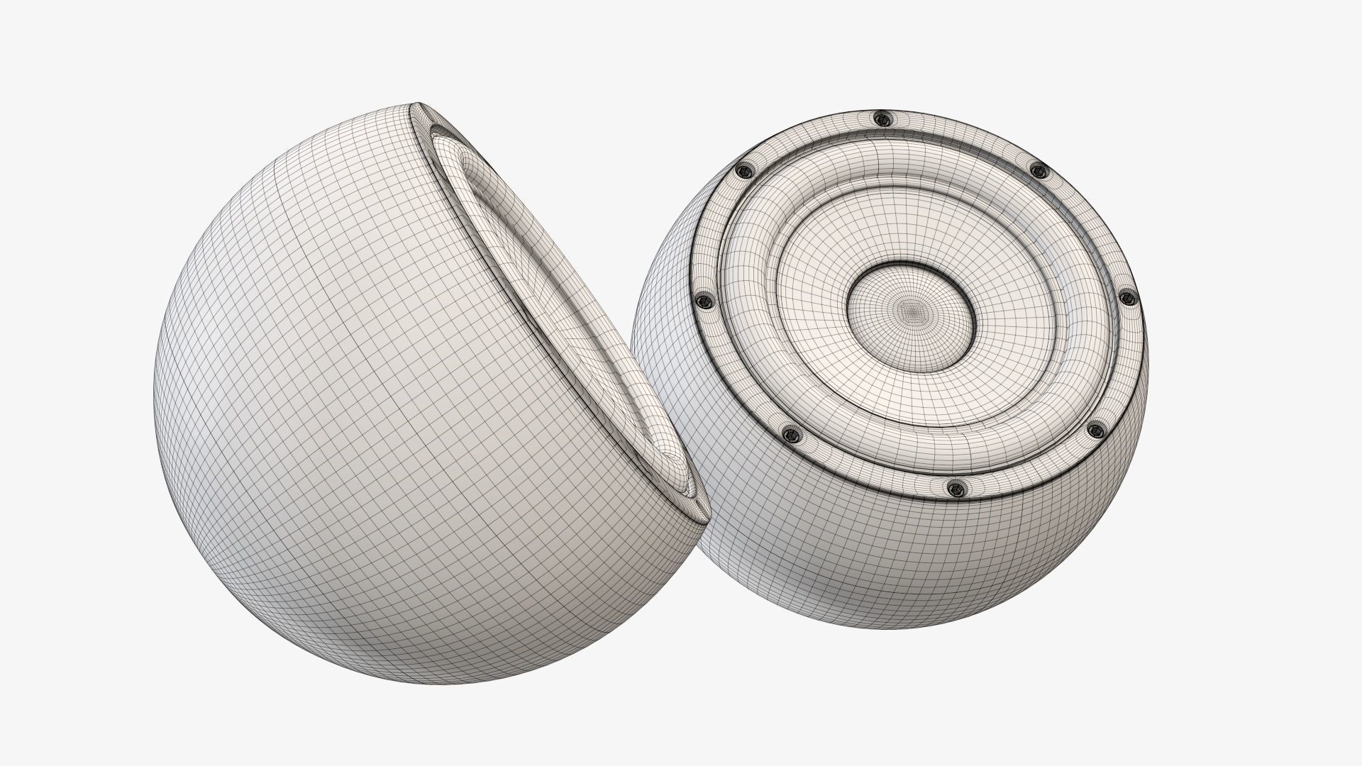 Desktop speakers spherical  3D model_6