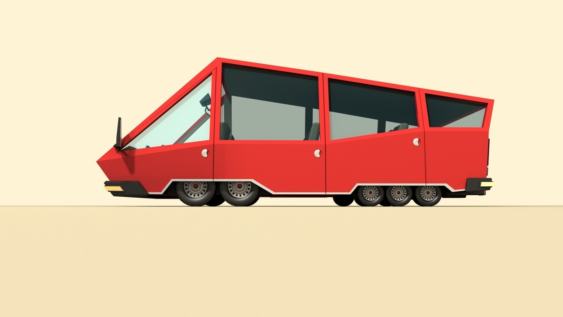 CAR 4 - Van Low-poly 3D model_1