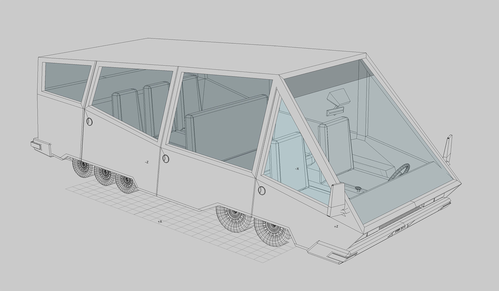 CAR 4 - Van Low-poly 3D model_5