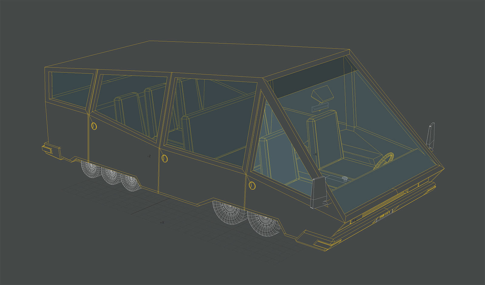 CAR 4 - Van Low-poly 3D model_6