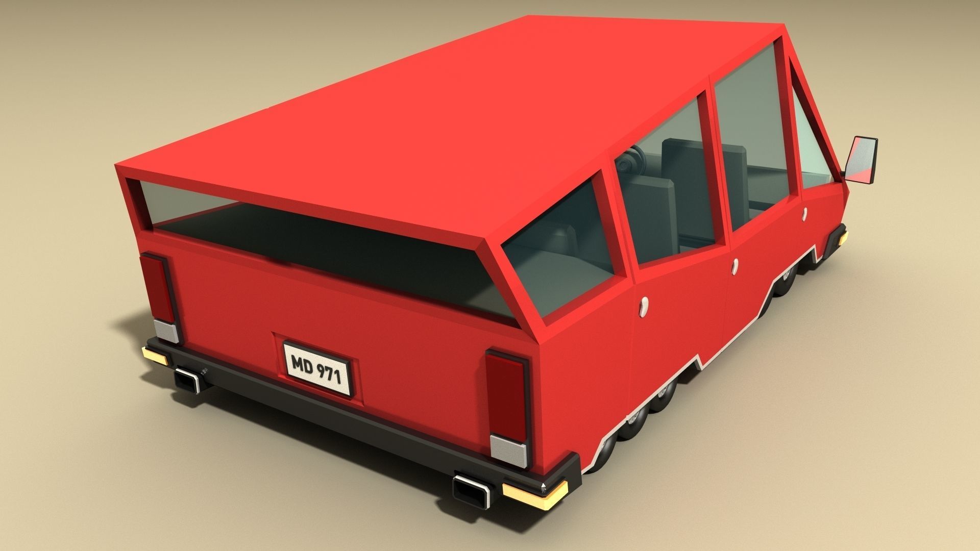 CAR 4 - Van Low-poly 3D model_3