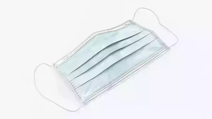 Surgical mask single on ground 01