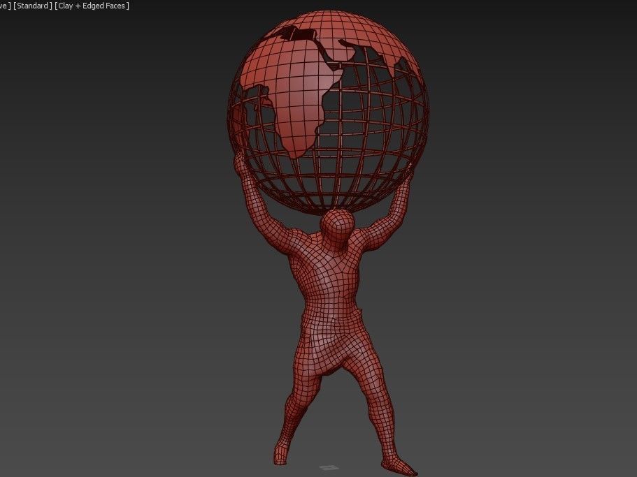 ATLANT sculpture Low-poly 3D model_11