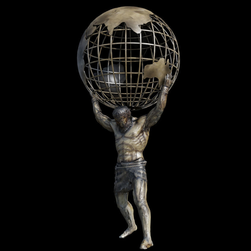ATLANT sculpture Low-poly 3D model_4