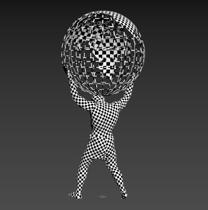 ATLANT sculpture Low-poly 3D model_13