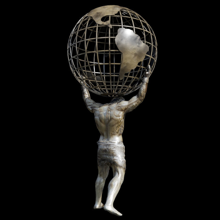 ATLANT sculpture Low-poly 3D model_2