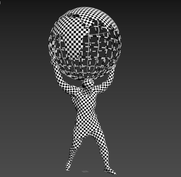 ATLANT sculpture Low-poly 3D model_12