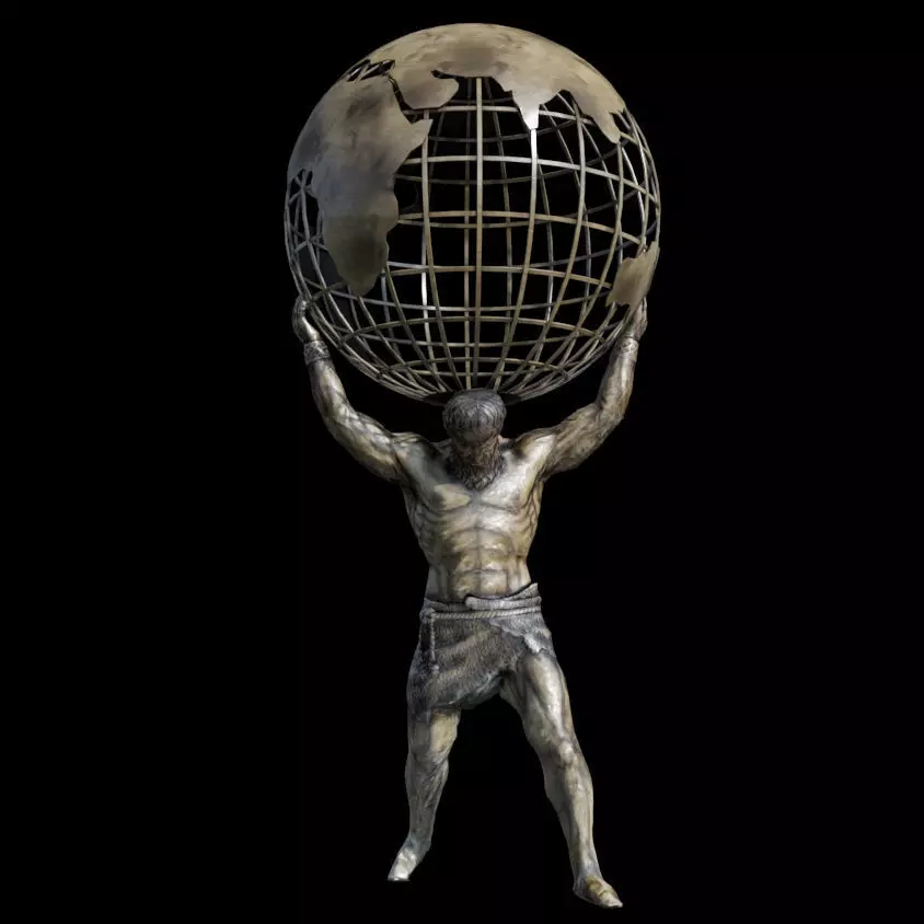 ATLANT sculpture Low-poly 3D model_0