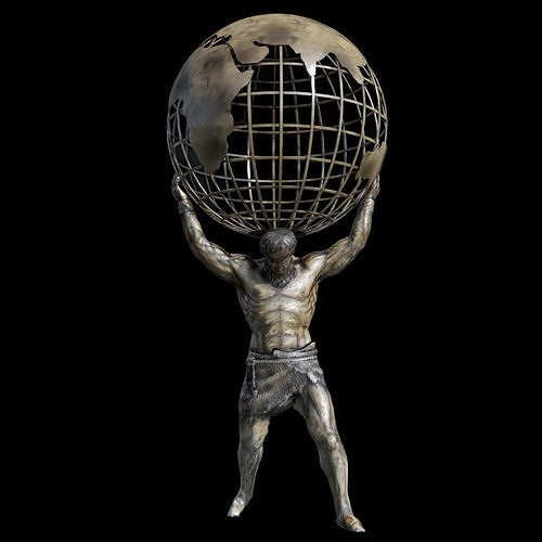 ATLANT sculpture Low-poly 3D model