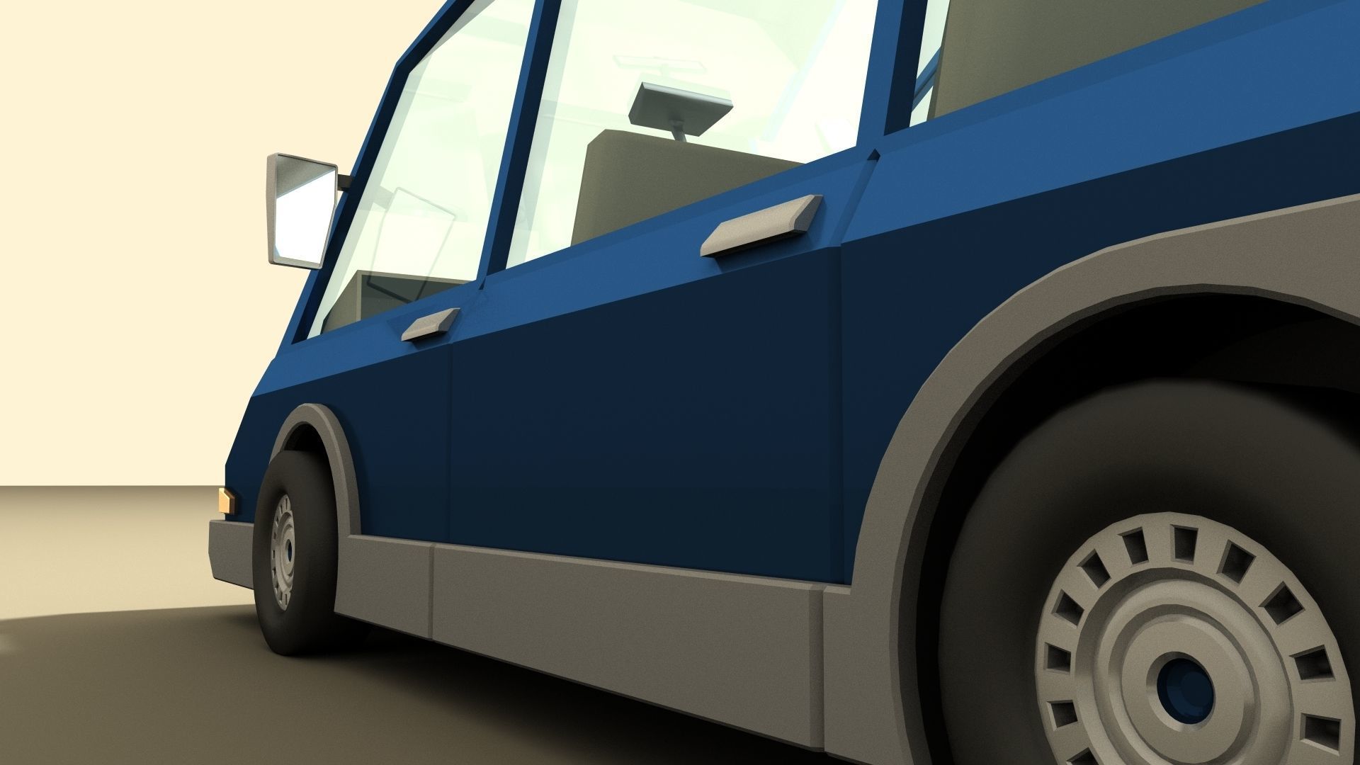 CAR 5 - Van Low-poly 3D model_4