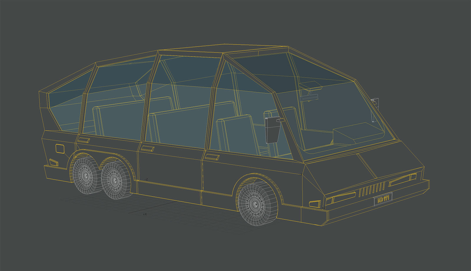 CAR 5 - Van Low-poly 3D model_6