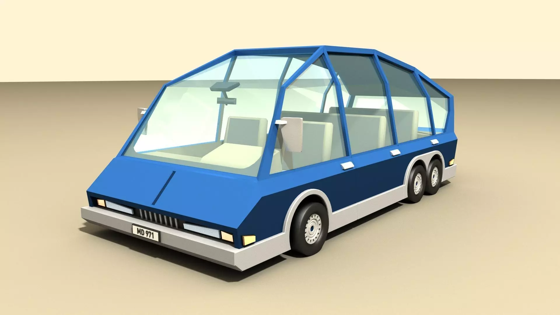 CAR 5 - Van Low-poly 3D model_0