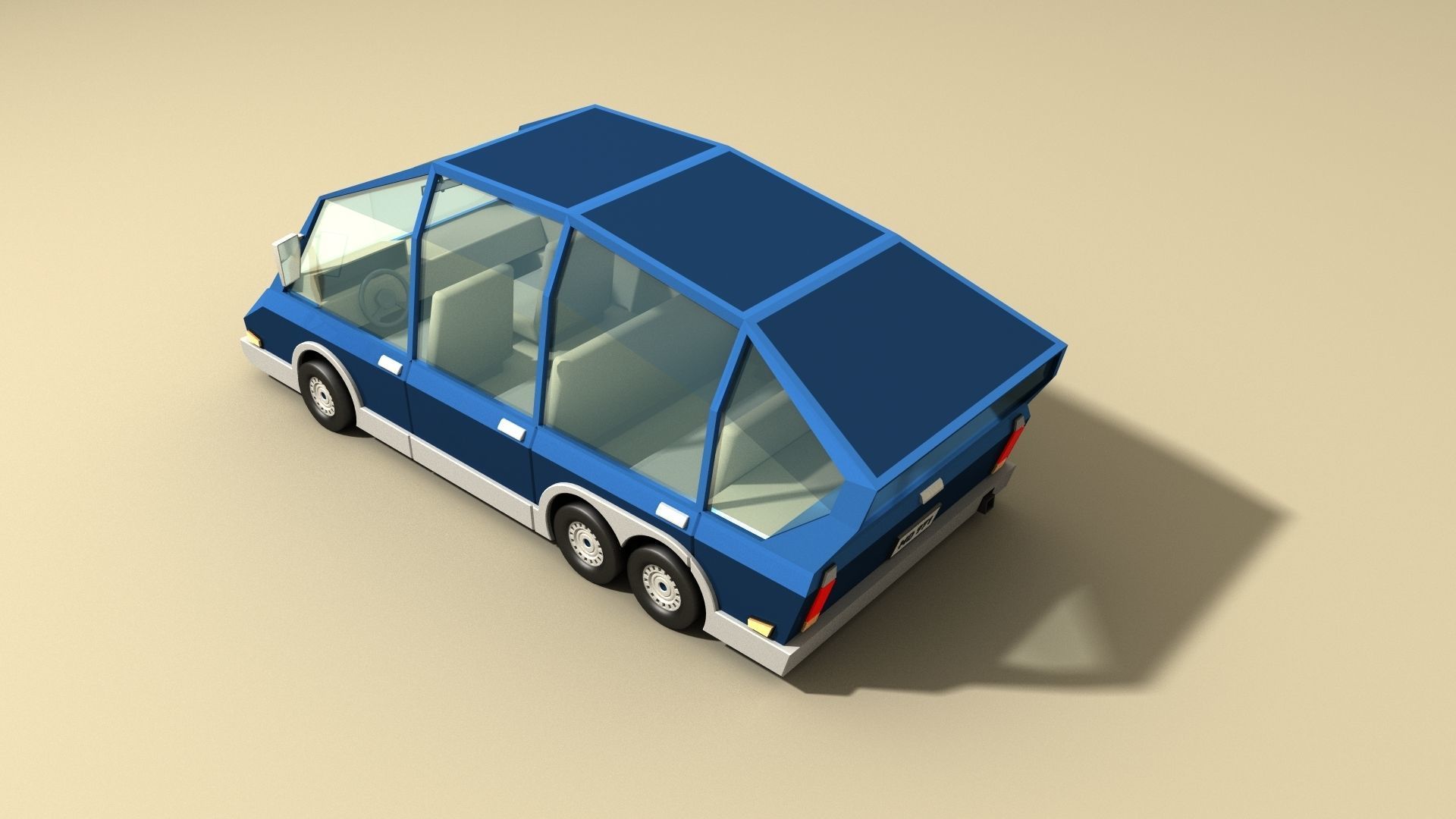 CAR 5 - Van Low-poly 3D model_2