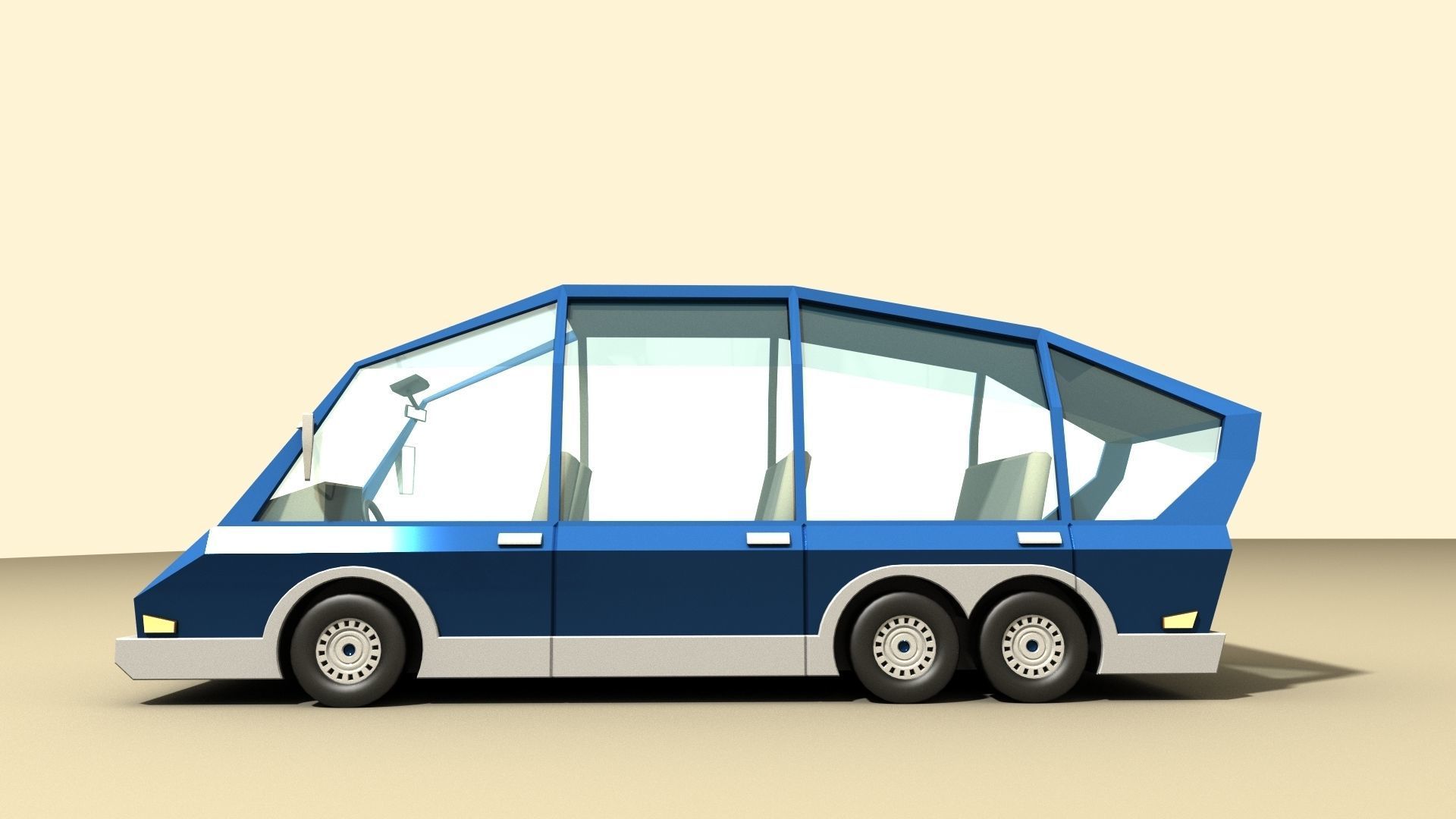 CAR 5 - Van Low-poly 3D model_1