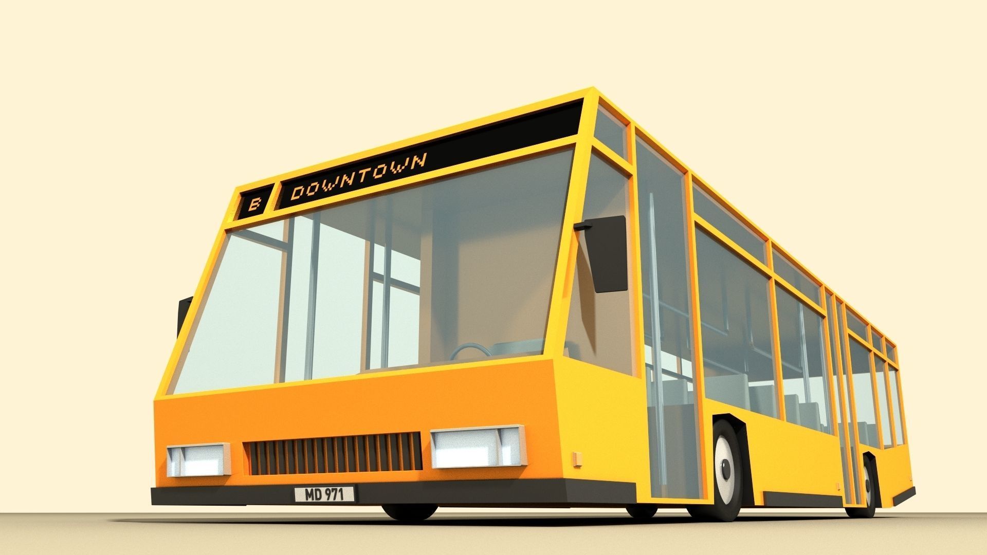 BUS 1 Low-poly 3D model_4