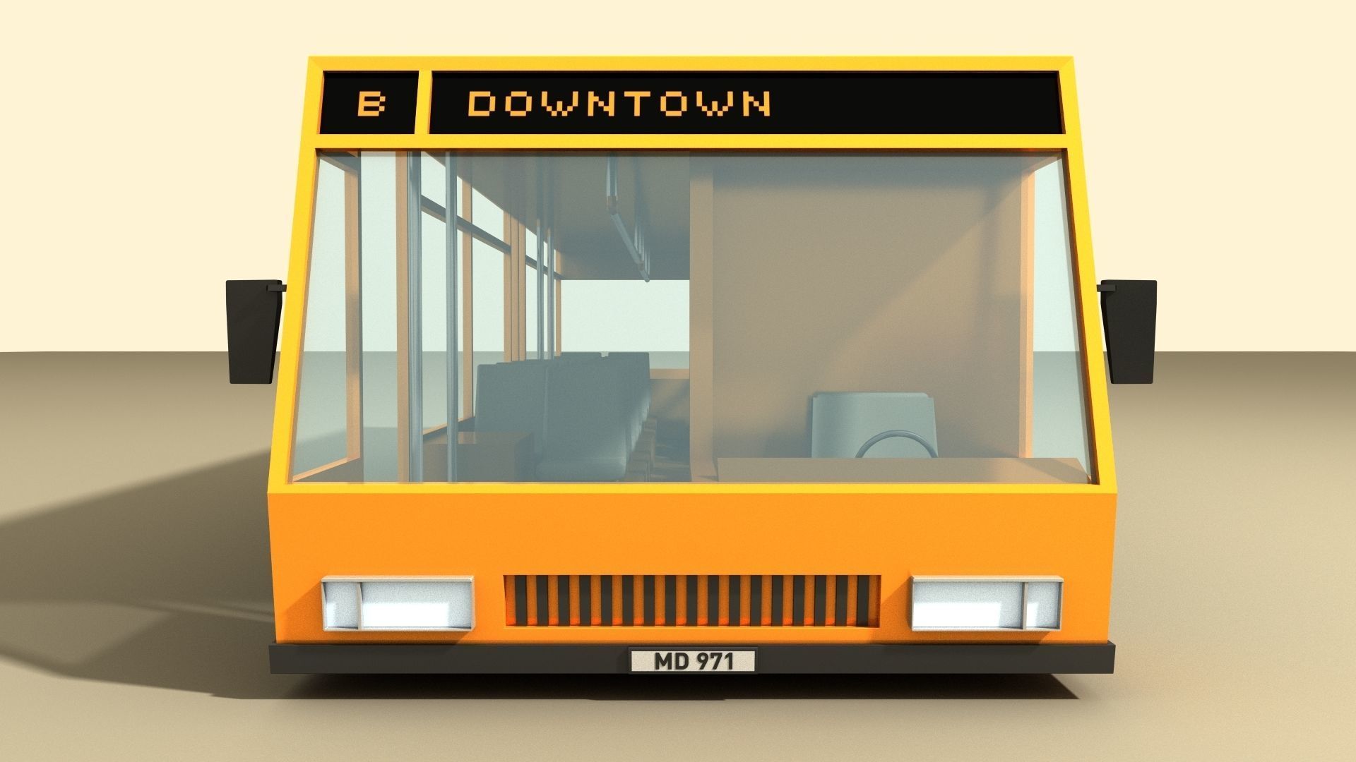 BUS 1 Low-poly 3D model_3