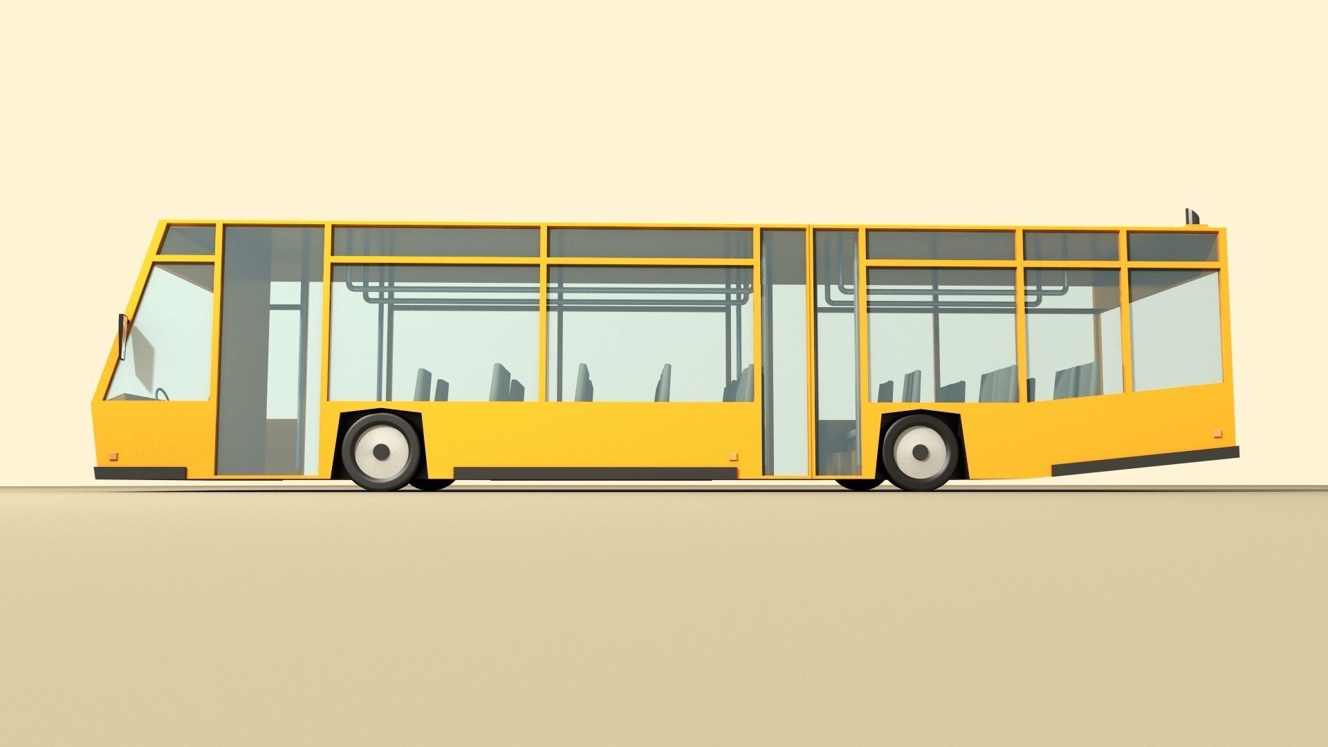 BUS 1 Low-poly 3D model_1