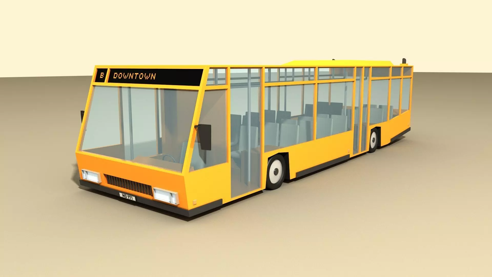BUS 1 Low-poly 3D model_0