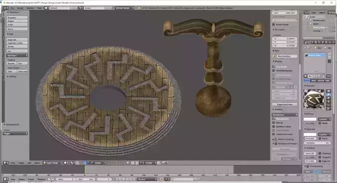 Irminsul in Black sun base Low-poly 3D model
