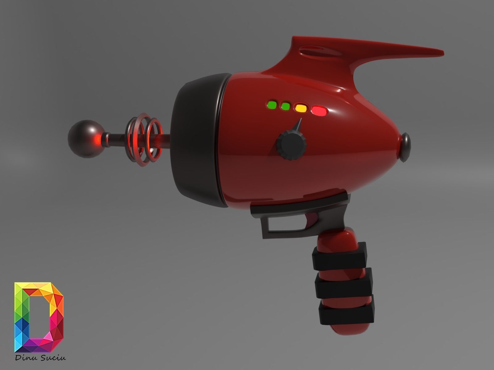 Blaster gun Scifi 3D model_3
