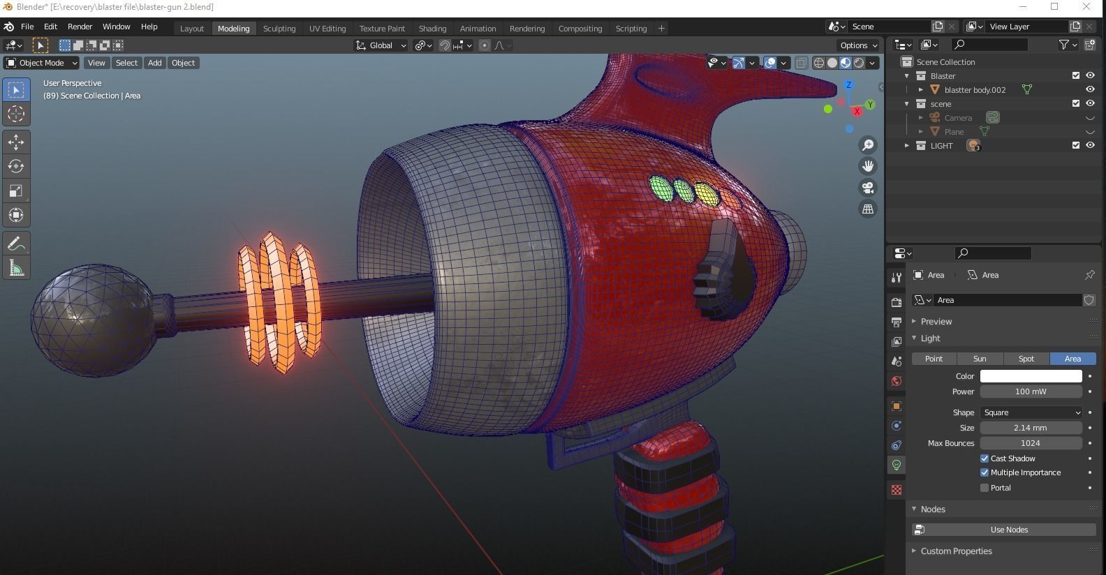 Blaster gun Scifi 3D model_11