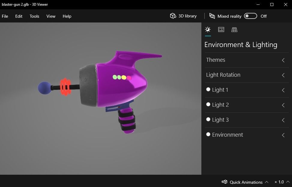Blaster gun Scifi 3D model_16