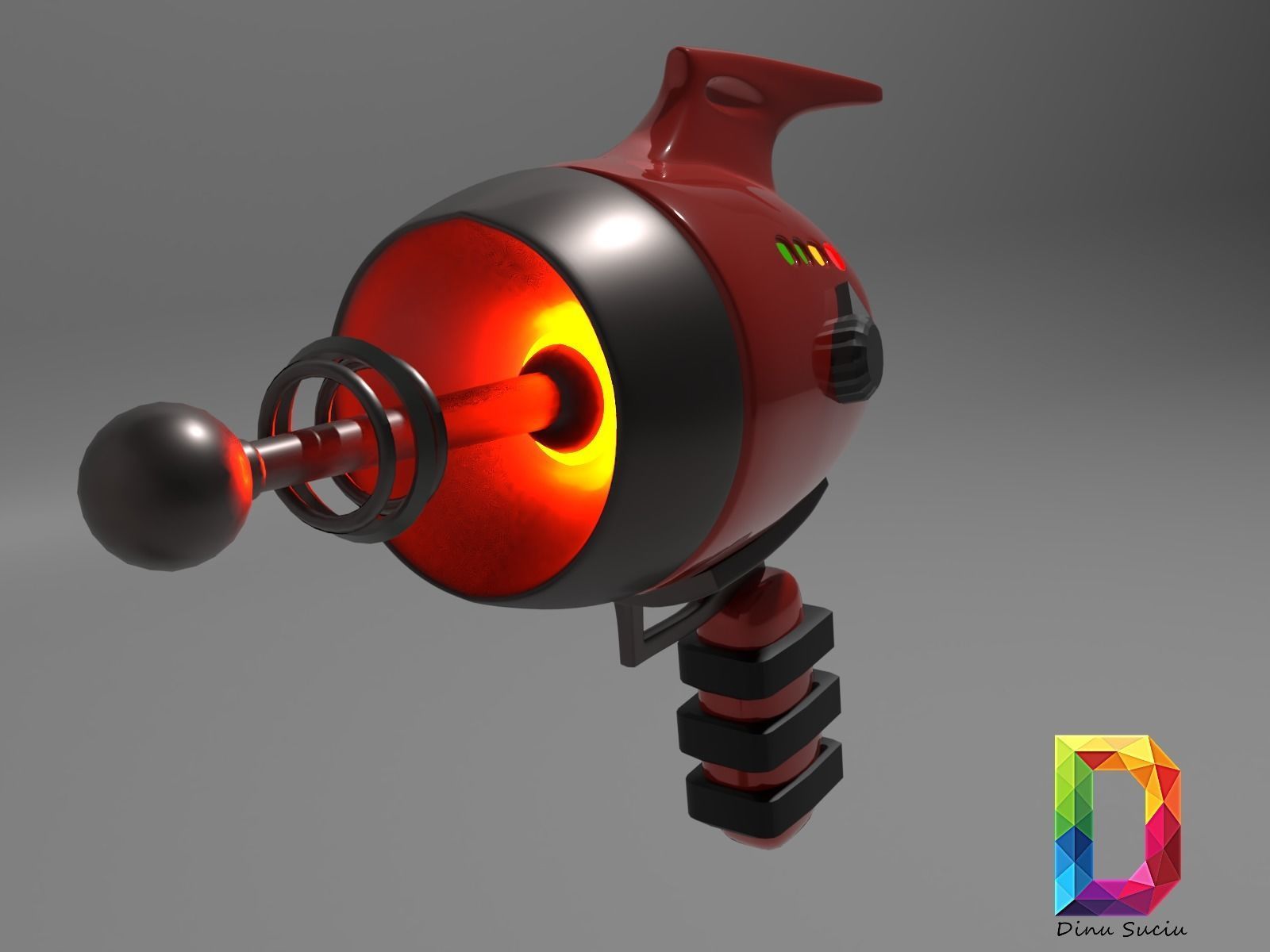 Blaster gun Scifi 3D model_4