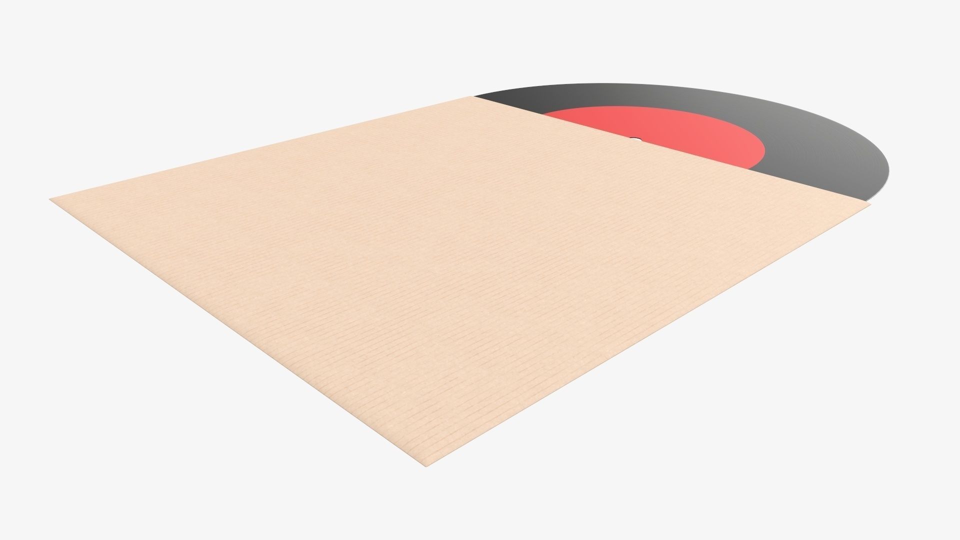 Vinyl record and cover mockup 02 3D model_2