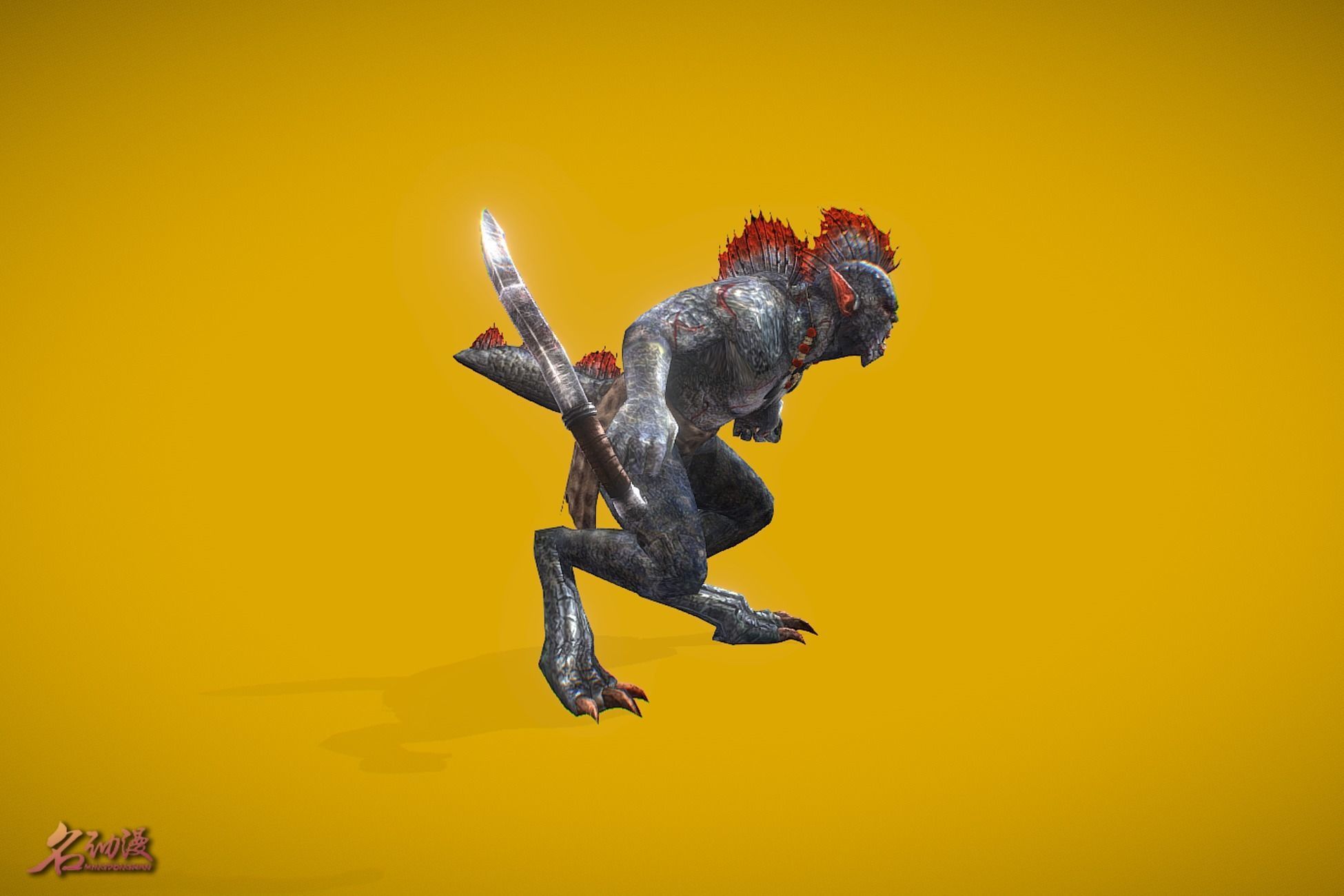 RPG Shaman Triton Low-poly 3D model_3